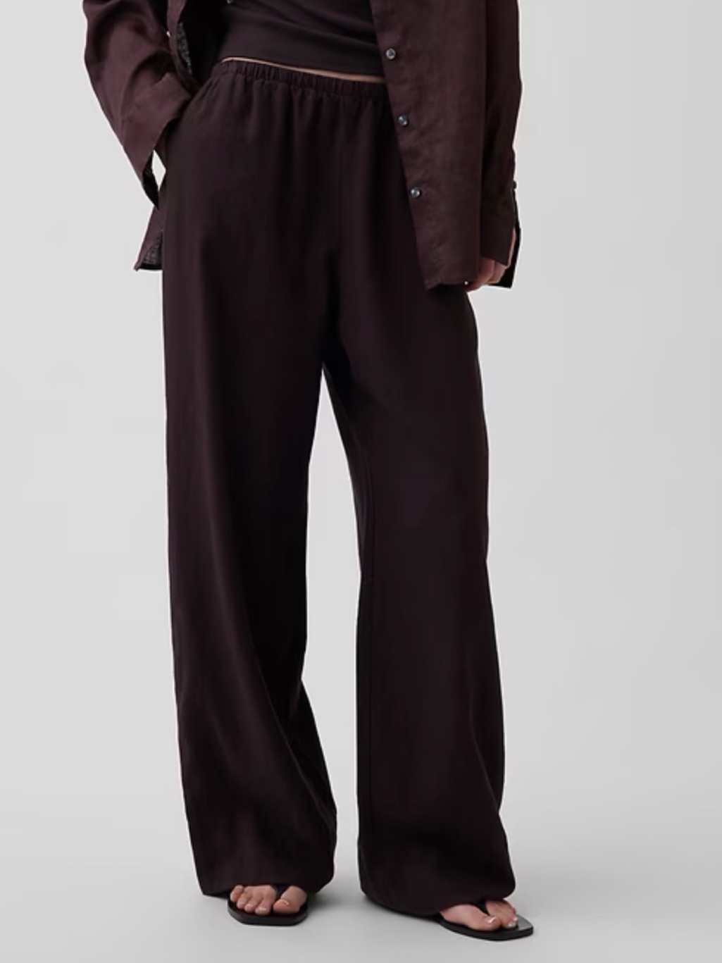Nwt Gap Linen-Blend Easy Wide-Leg Pants